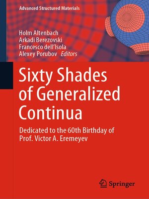 cover image of Sixty Shades of Generalized Continua